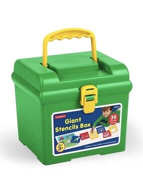 Lakeshore Giant Stencils in Plastic Storage Box Kids Craft 36 Stencils New